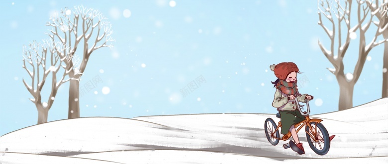 卡通雪花蓝色psd设计背景_新图网 https://ixintu.com 卡通 雪花 蓝色