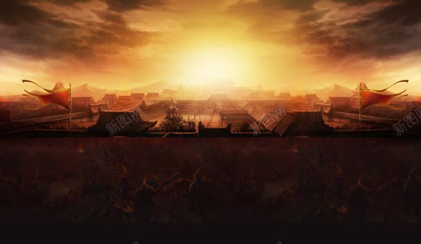 夕阳下的古式建筑jpg设计背景_新图网 https://ixintu.com 古式 夕阳 建筑