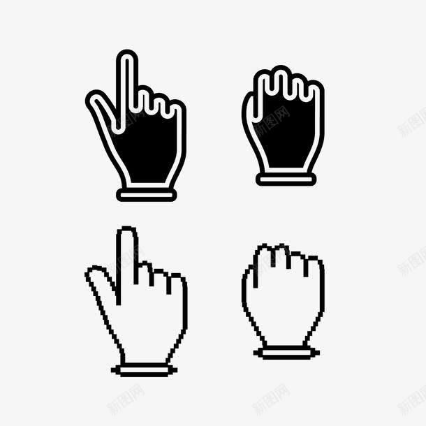 com icon 动动手指 图标 手势 手戳 手指 抓手 点击 点击的手 箭头