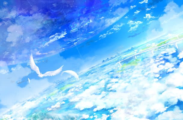 蓝色天空日本动漫效果白鸽云朵png免抠素材_新图网 https://ixintu.com 二次元蓝色 云朵 动漫日系 动漫海报 天空 天空风景元素 效果 日本 白鸽 蓝色 蓝蓝天空