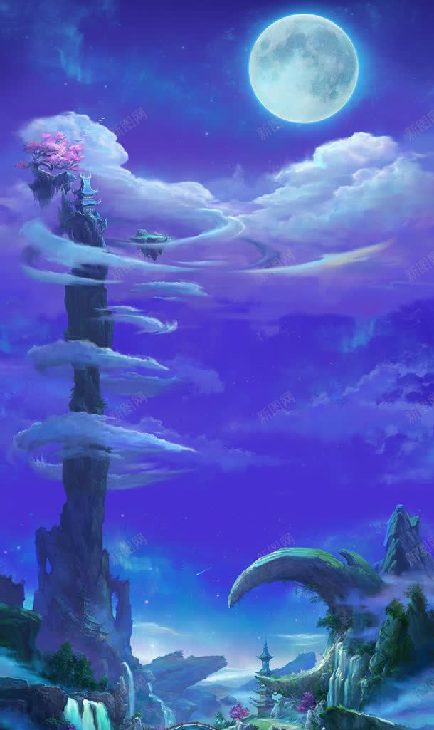 中秋节月圆人圆满jpg设计背景_新图网 https://ixintu.com 中秋节 圆满