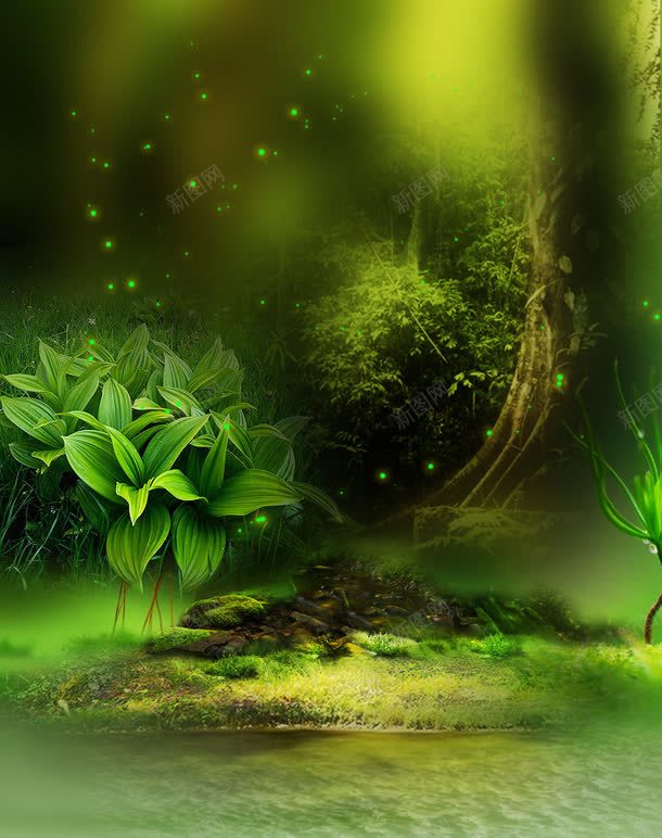绿色植物唯美浪漫jpg设计背景_新图网 https://ixintu.com 浪漫 绿色植物