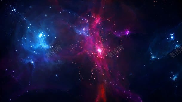红色蓝色星空光效渲染jpg设计背景_新图网 https://ixintu.com 星空 渲染 红色 蓝色