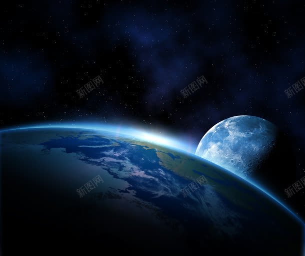 宇宙中的月球地球海报背景jpg设计背景_新图网 https://ixintu.com 地球 宇宙 月球 海报 背景