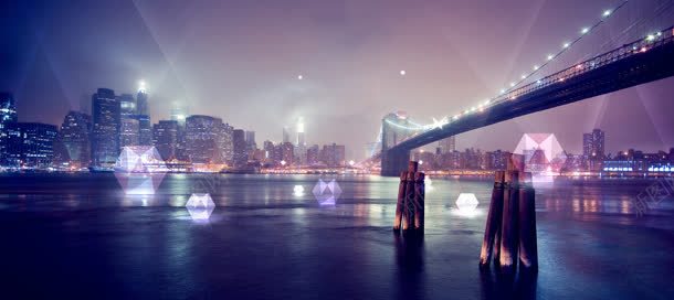 炫酷星空背景bannerjpg设计背景_新图网 https://ixintu.com 华灯初上 炫酷 星空 大桥 河水 城市 夜晚 灯光