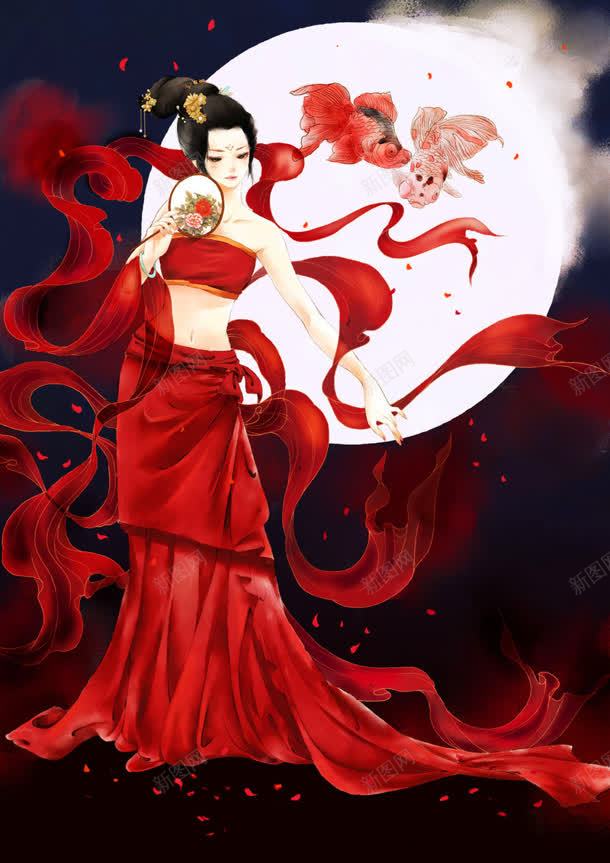 红色白色月光扁平风格嫦娥jpg设计背景_新图网 https://ixintu.com 嫦娥 扁平 月光 白色 红色 风格