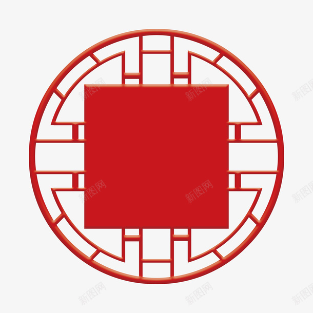 中式复古圆框png免抠素材_新图网 https://ixintu.com 中式 党庆 党建 圆框 圆的边框 边框