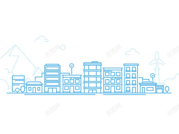 城市建筑简笔图png免抠素材_新图网 https://ixintu.com 城市 建筑 简笔
