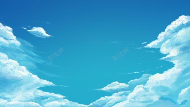 蓝天白云卡通海报jpg设计背景_新图网 https://ixintu.com 卡通 海报 白云 素描白云 蓝天