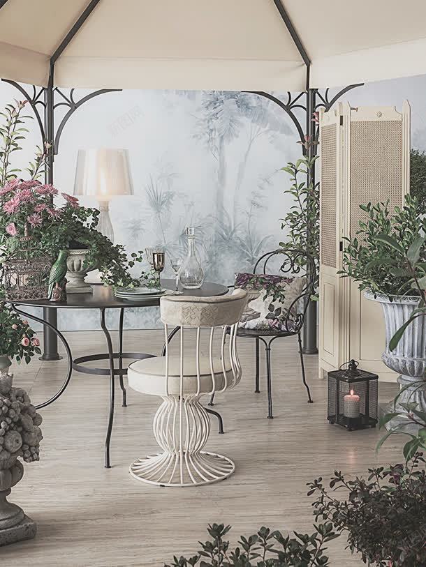 花海圆顶台灯桌椅jpg设计背景_新图网 https://ixintu.com 台灯 圆顶 桌椅 花海