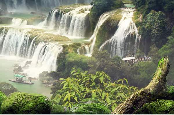 流水世外桃源城堡jpg设计背景_新图网 https://ixintu.com 世外桃源 城堡 绿山 清水 流水 背景