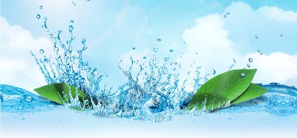 清新背景jpg设计背景_新图网 https://ixintu.com 化妆品广告 水花 绿叶