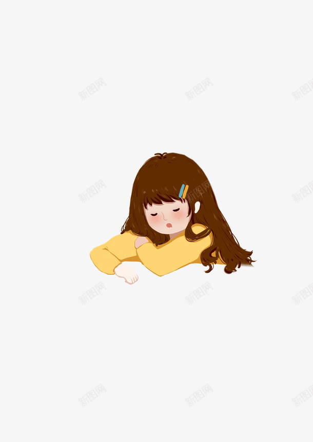 午睡女孩闭眼噪点插画手绘简约png免抠素材_新图网 https://ixintu.com 午睡 女孩 插画 睡着