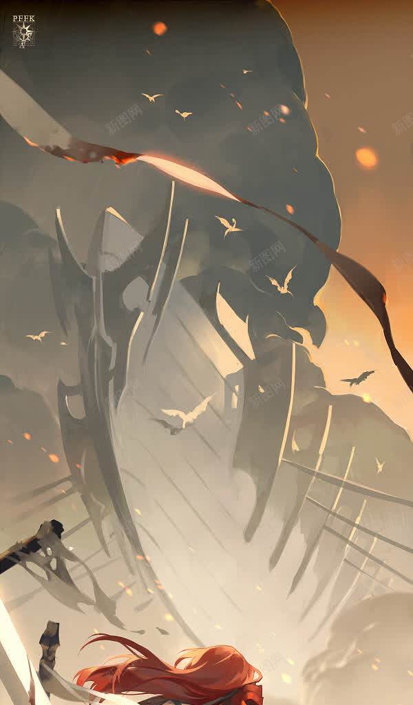 手绘玄幻小说场景插画jpg设计背景_新图网 https://ixintu.com 场景 小说 插画