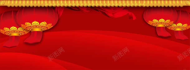 元旦促销背景jpg设计背景_新图网 https://ixintu.com 促销广告 元旦促销广告 元旦活动促销 全场折扣 其他模板 大图广告 灯笼 红色背景 红色飘带 网页广