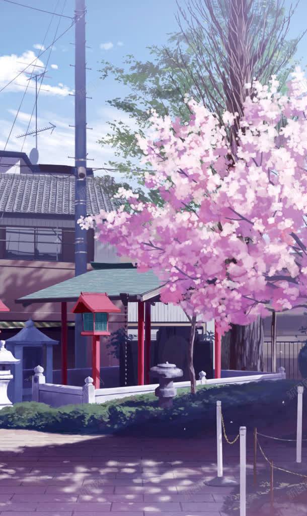 卡通日式粉色樱花jpg设计背景_新图网 https://ixintu.com 卡通 樱花 粉色