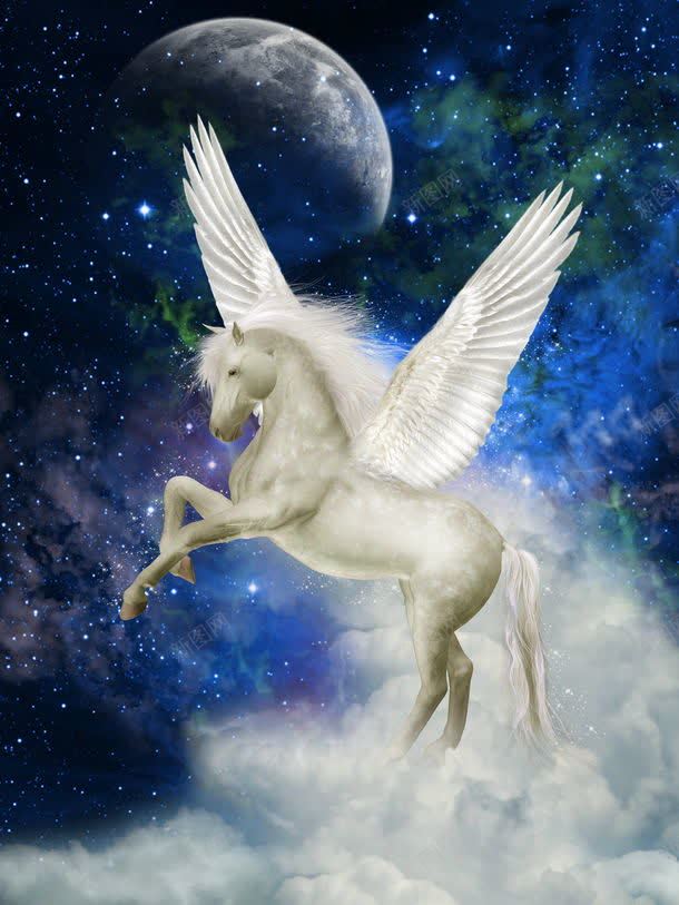 其它类别 图片素材 星空 梦幻背景 翅膀 背景花边 马