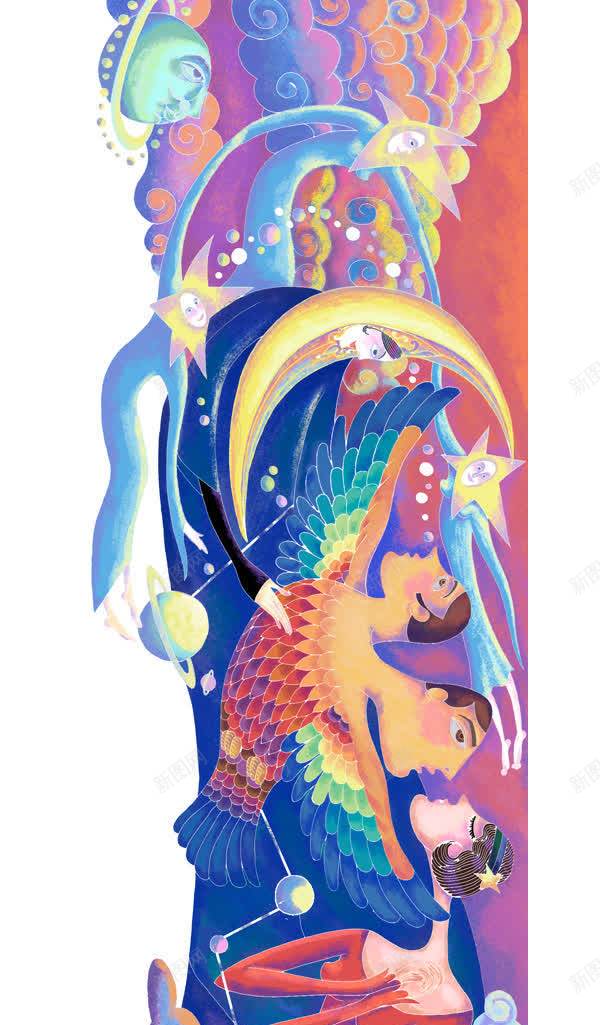 手绘唯美治愈系插画jpg设计背景_新图网 https://ixintu.com 插画 治愈