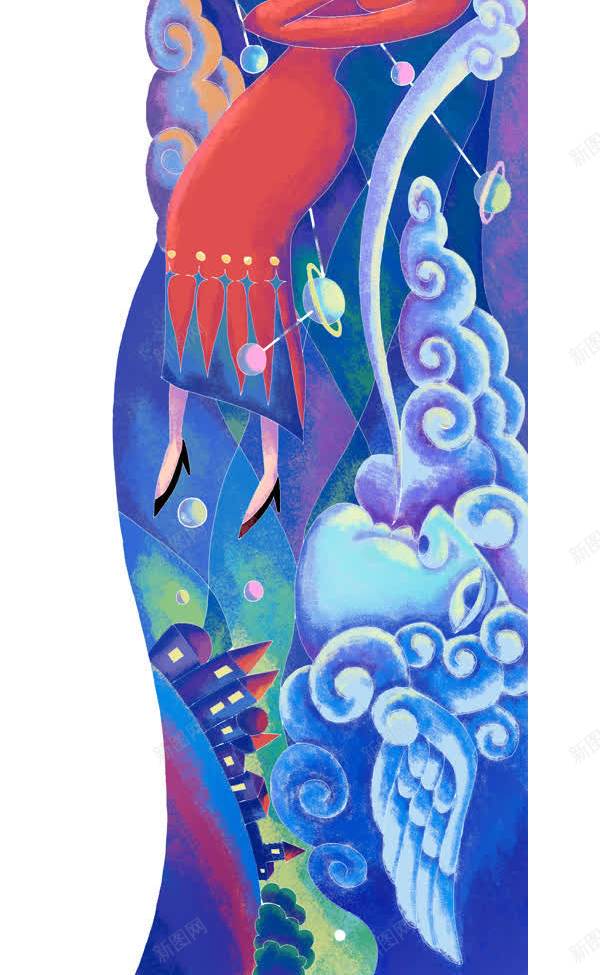 手绘唯美治愈系插画jpg设计背景_新图网 https://ixintu.com 插画 治愈