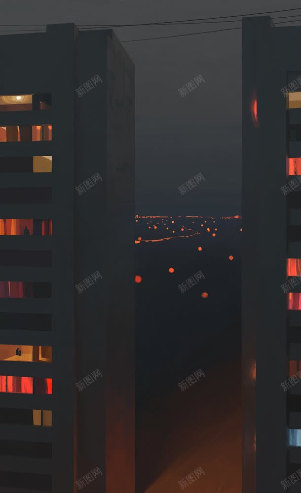 城市小区楼房涂鸦插画jpg设计背景_新图网 https://ixintu.com 城市 小区 插画 楼房 涂鸦