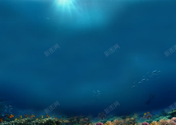 海底世界蓝色海洋jpg设计背景_新图网 https://ixintu.com 世界 海底 海洋 蓝色