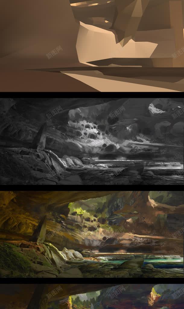 手绘奇山插画系列jpg设计背景_新图网 https://ixintu.com 插画 系列