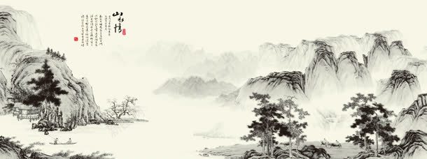 水墨画背景jpg设计背景_新图网 https://ixintu.com 典绘画 国画 山水情水 山水画 松树 毛笔字 水墨 水墨松树 水墨画 水墨画PSD分层素材 红色印章