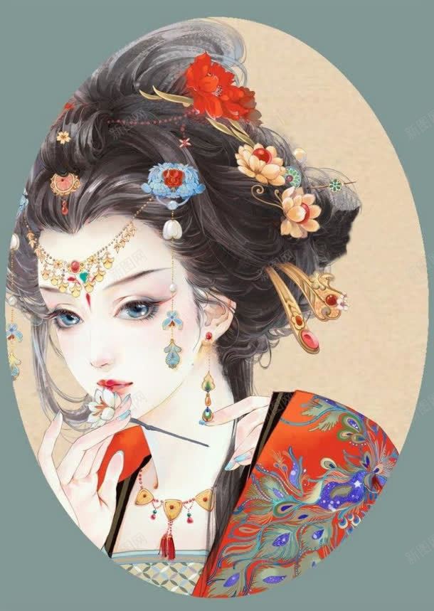 治愈系手绘古风插画jpg设计背景_新图网 https://ixintu.com 古风 插画 治愈