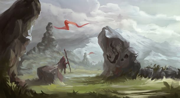 手绘卡通奇幻场景jpg设计背景_新图网 https://ixintu.com 卡通 场景 奇幻