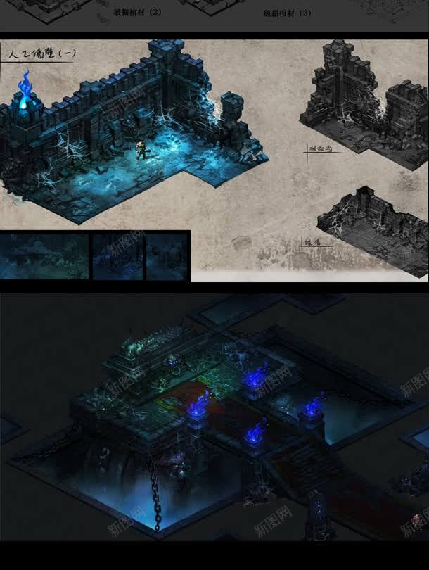 手绘卡通怪兽墓室jpg设计背景_新图网 https://ixintu.com 卡通 墓室