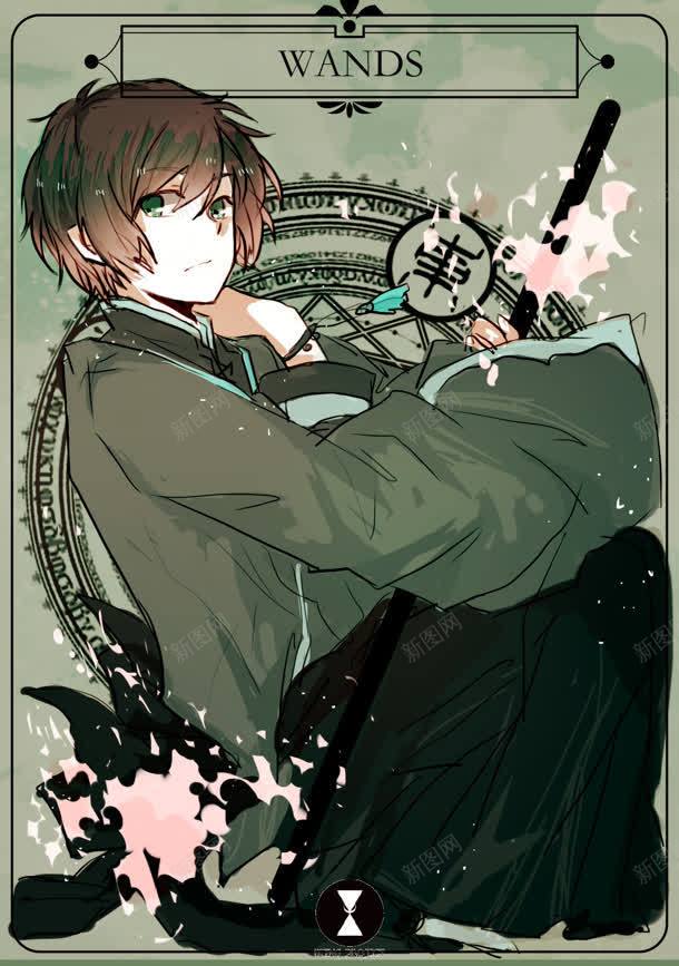 手绘插画日式男孩jpg设计背景_新图网 https://ixintu.com 插画 男孩