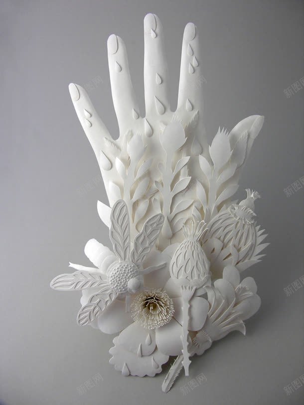 白色手掌艺术剪纸jpg设计背景_新图网 https://ixintu.com 剪纸 手掌 白色 艺术