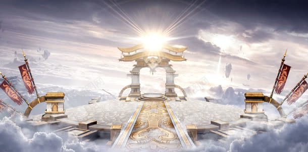 云层天空大门游戏海报背景jpg设计背景_新图网 https://ixintu.com 云层 大门 天空 海报 游戏 背景