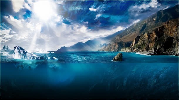 蓝天白云阳光深海jpg设计背景_新图网 https://ixintu.com 深海 白云 艳阳天 蓝天 阳光
