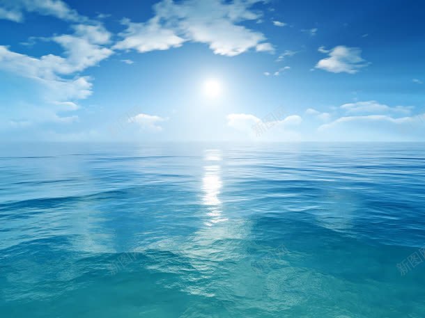 蓝天白云与海面风景jpg设计背景_新图网 https://ixintu.com 图片 海面 白云 蓝天 风景