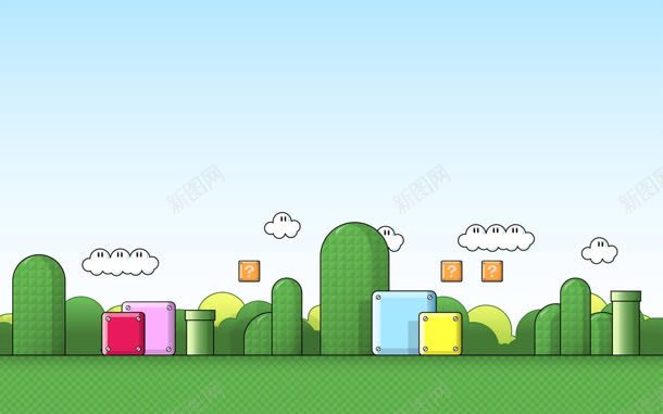 手绘手游动画宽屏jpg设计背景_新图网 https://ixintu.com 游动