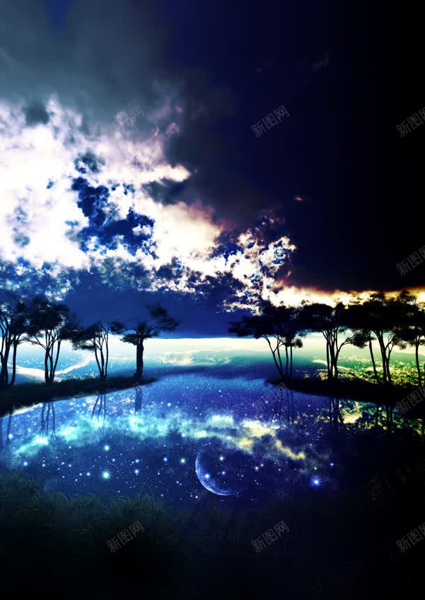 手绘梦境大屏插画jpg设计背景_新图网 https://ixintu.com 插画 梦境