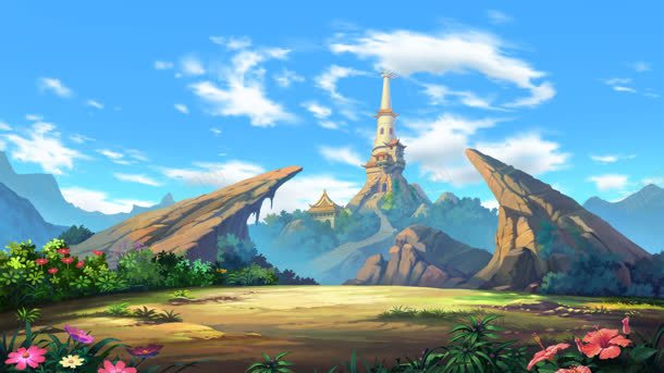 蓝天白云游戏空地jpg设计背景_新图网 https://ixintu.com 游戏 白云 空地 蓝天