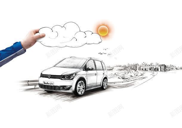 素描奔驰的汽车人手jpg设计背景_新图网 https://ixintu.com 人手 奔驰 汽车 素描