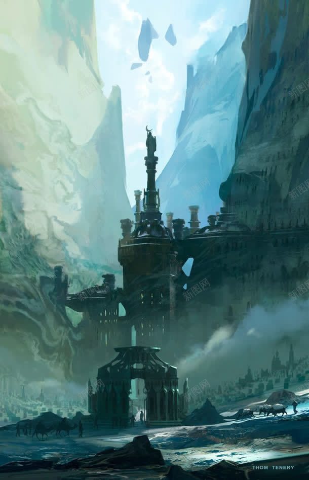 手绘玄幻小说落石jpg设计背景_新图网 https://ixintu.com 小说
