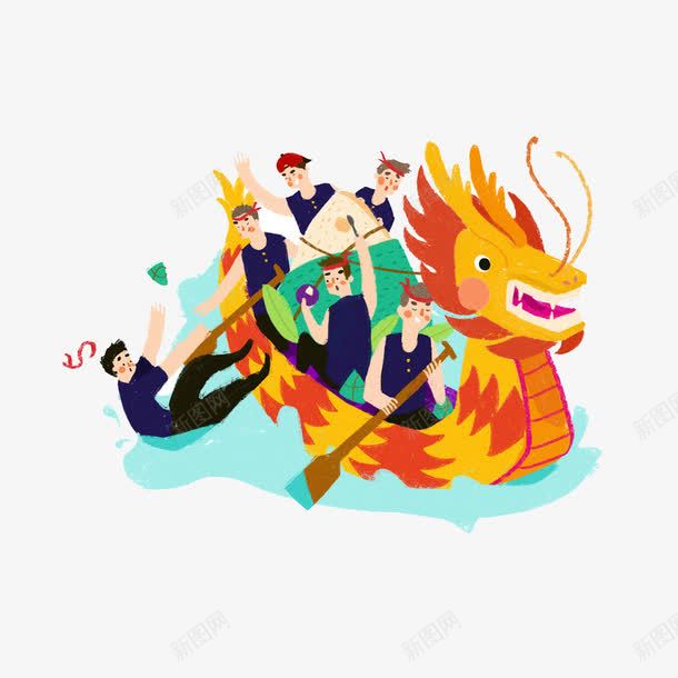 创意扁平划龙舟psd免抠素材_新图网 https://ixintu.com 创意设计 卡通设计 扁平创意图