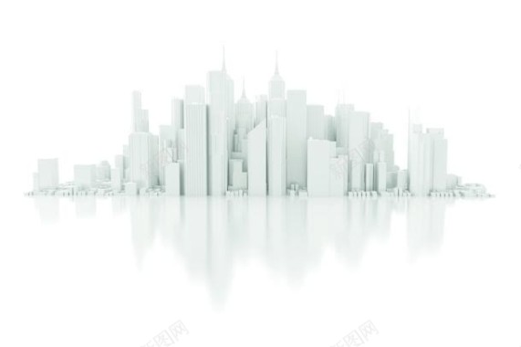 白色高楼建筑模型背景