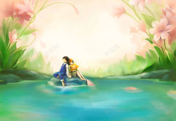动漫男女相偎相依jpg设计背景_新图网 https://ixintu.com 男女 相依