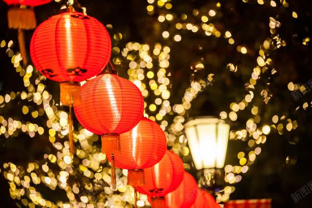 唯美庆典红灯笼夜景jpg设计背景_新图网 https://ixintu.com 夜景 庆典 红灯笼