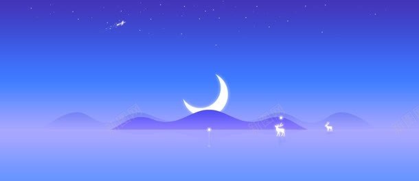卡通夜下新月海报背景jpg设计背景_新图网 https://ixintu.com 卡通 新月 海报 背景