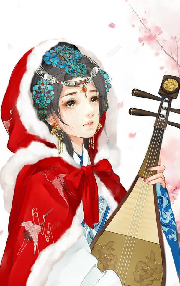 琵琶可怜女孩海报jpg设计背景_新图网 https://ixintu.com 可怜 女孩 海报 琵琶