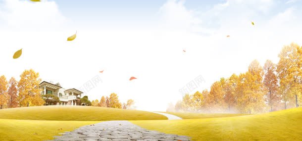 秋色背景jpg设计背景_新图网 https://ixintu.com 树 秋 秋天 笔记本 背景 落叶 黄色