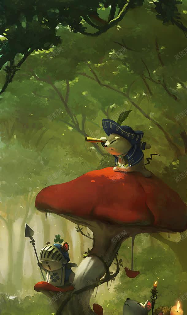 绿色植物小老鼠卡通jpg高清背景_新图网 https://ixintu.com 卡通 绿色植物 老鼠