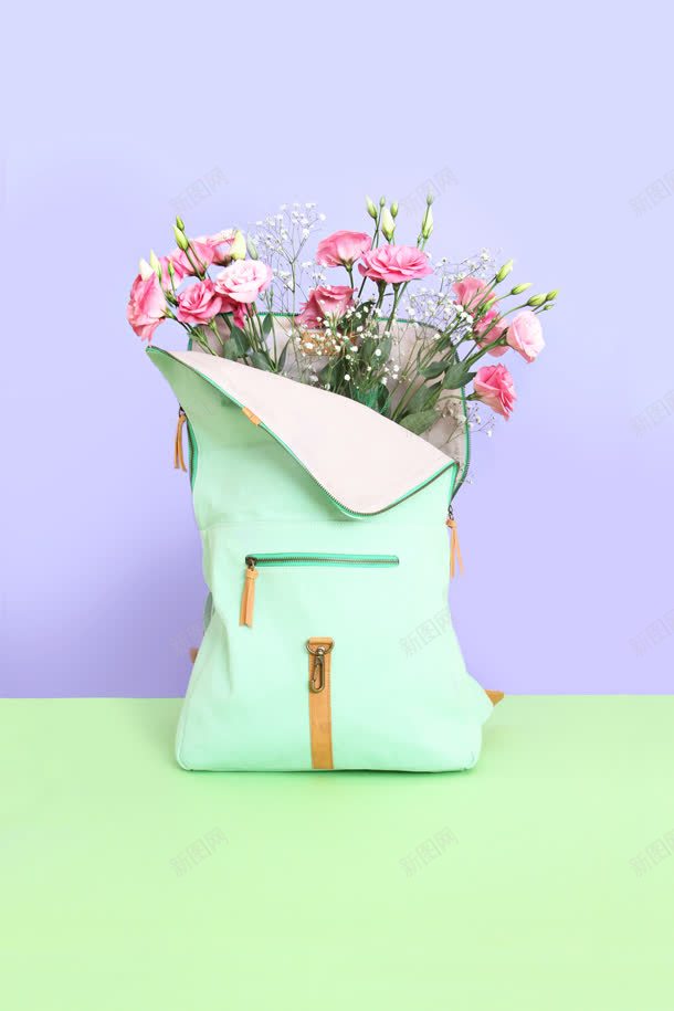 装在书包里的玫瑰花jpg设计背景_新图网 https://ixintu.com 书包 玫瑰花