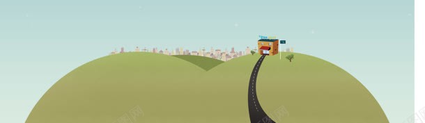 手绘创意小路房屋jpg设计背景_新图网 https://ixintu.com 创意 小路 房屋